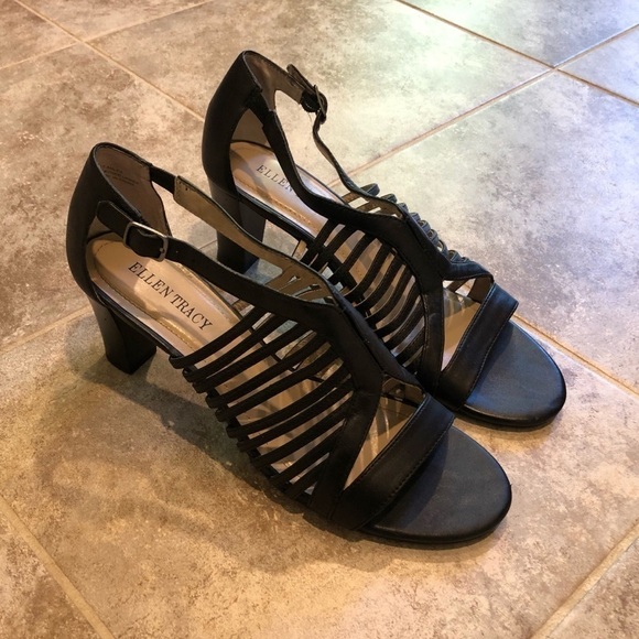 Ellen Tracy Miles leather open toe heels s… - Picture 6 of 15